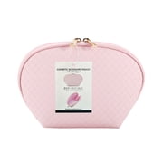 Walmart Cosmetic Accessory Pouch with Double Zipper, Baby Pink Basket Weave