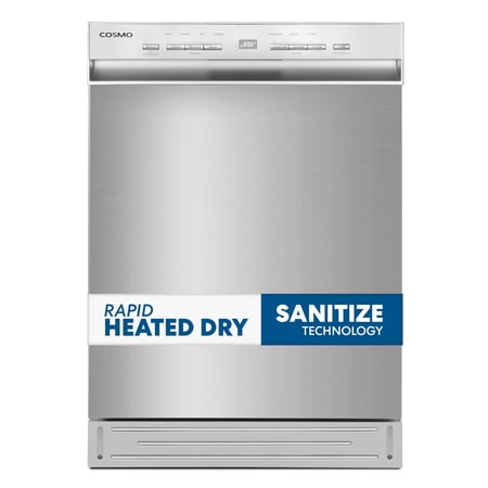 COSMO 24 in. Front Control Built-In Tall Tub Dishwasher in Fingerprint Resistant Stainless Steel