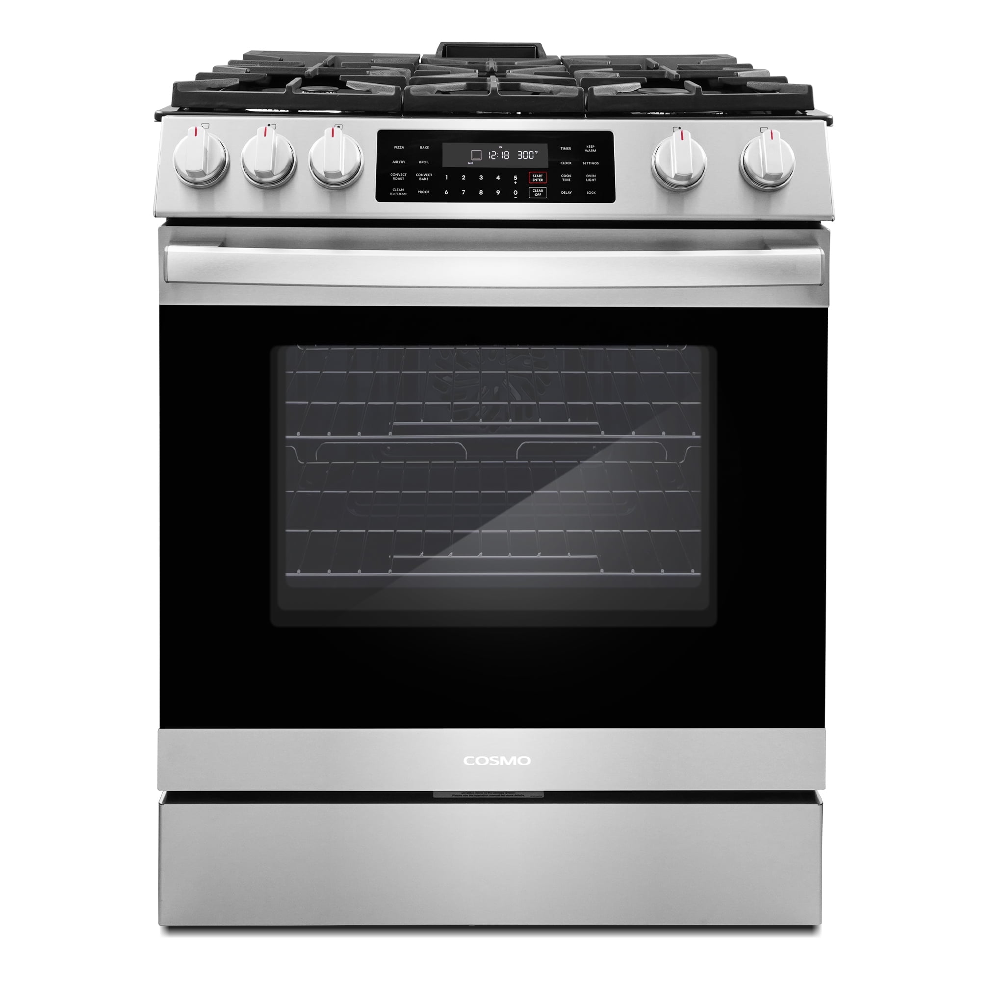 30 in Freestanding 6.1 cu ft Gas Range with 5 Sealed Burners in Stainless Steel