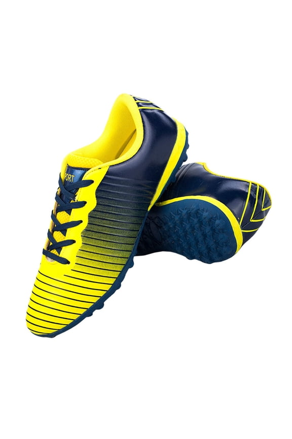 1 Pair Childrens Football Soccer Shoes Breathable Durable Tpu Pu Blue Yellow