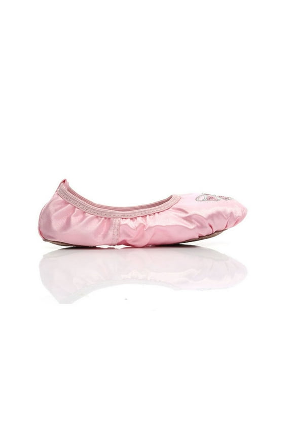 1 Pair Girls Dance Shoes Pink Satin Non-slip Gymnastics Stable Balance Adjustable Flats