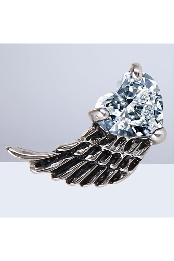 1 Pair Wing Shape Titanium Steel Earrings For Men And Women Jewelry Decoration Fine Jewelry 1.54X0.47X0.43In