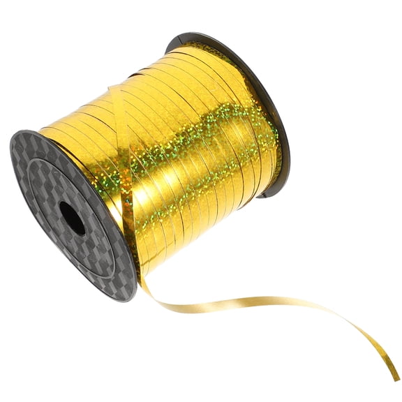 COSMOBETTY 1 Roll Golden Square PVC Plastic Ribbon for present Wrapping and DIY Crafts Decorative Balloon Decoration