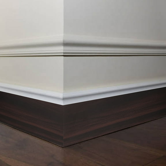 COSMOBETTY 1 Roll Peel And Stick Molding Trim Black Wood Grain for Baseboard Wall Home Interior