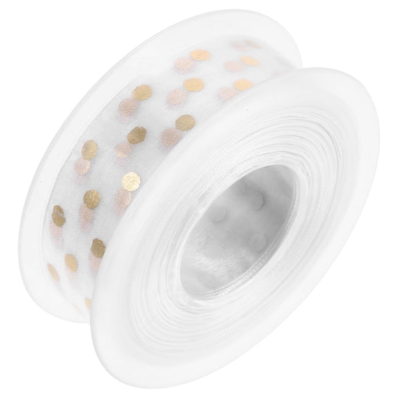 COSMOBETTY 1 Roll Round Dotted Black Ribbon for present Wrapping and DIY Making Polyester Crafting Supplies 82Ft x 1In