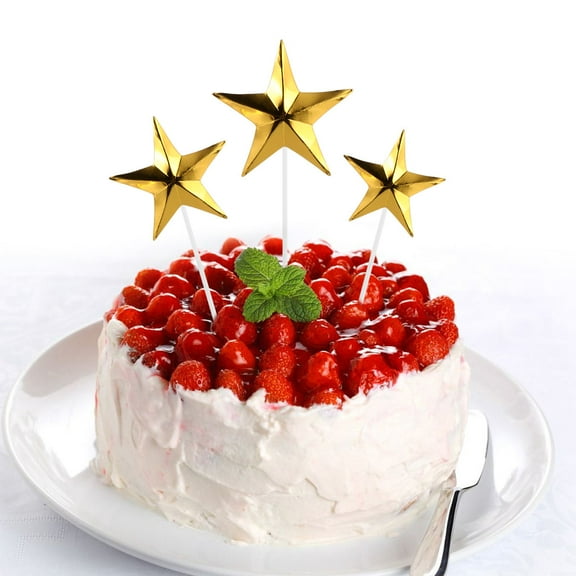 COSMOBETTY 1 Set 18pcs Star Shape Cake Topper Cake Decorations For Birthdays Parties Cupcakes Includes