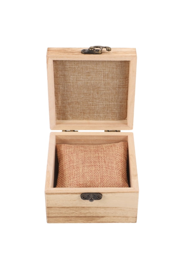 1 Set Watch Box For Men Khaki Wooden Minimalist 10.00X10.00X7.00In