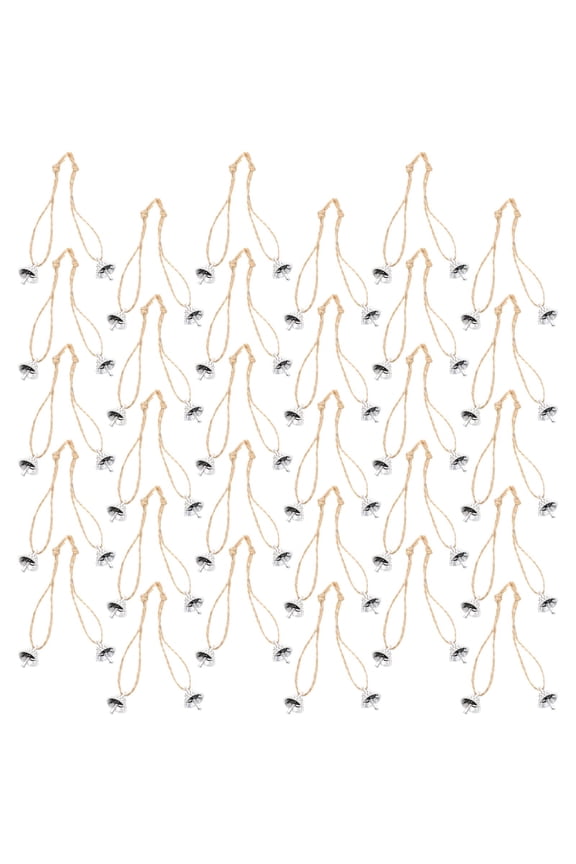 100Pcs Silver Christmas for Pendant and Diy Props with Round Shape 1.5X4.3In