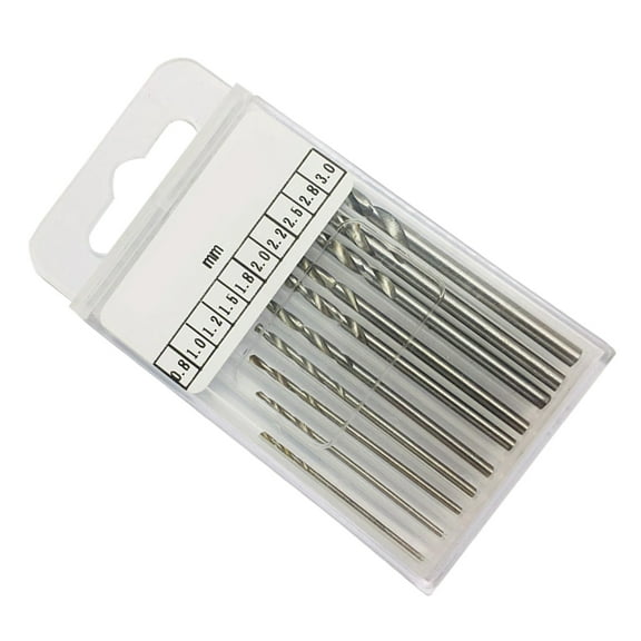 COSMOBETTY 10Pack Cylindrical Silver Drill Bits for Rotary Tools Carving Artisans Hobbyists