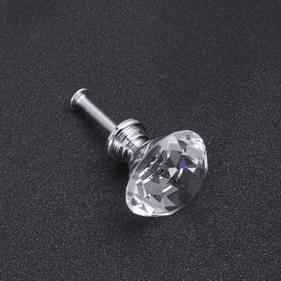 COSMOBETTY Shiny Chrome Crystal Knobs, Graceful Silver Drawer Pulls 10Pcs