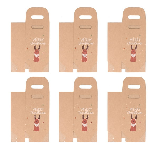 COSMOBETTY 10Pcs Holiday Goodie Bags in MultiColored Kraft Paper for Christmas Party Favors 10x6x16cm