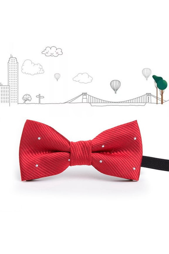 10Pcs Retro Bow Tie for Boys Pre-Tied Polyester Assorted Color 3.9x2.0x0.5in