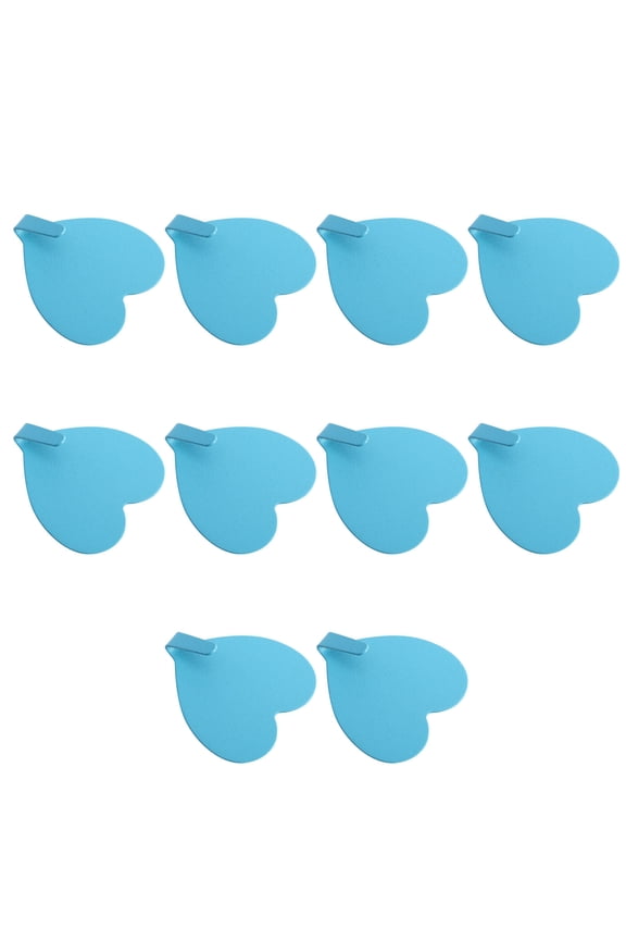 10Pcs Small Adhesive Hooks Heart Shaped Blue Iron for Hanging Keychain Belts Towels in Home