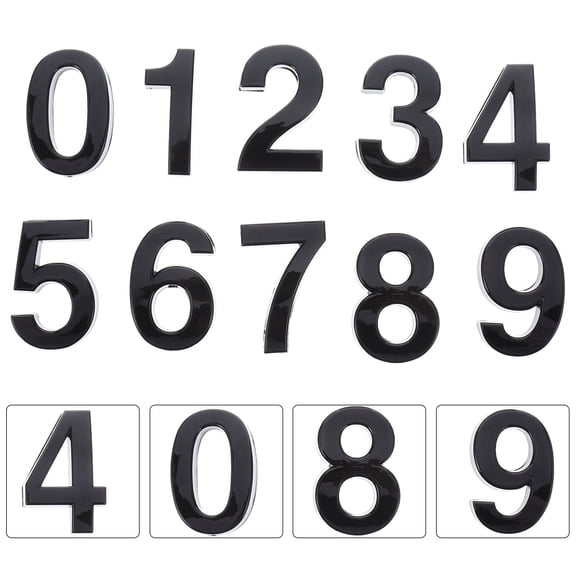 COSMOBETTY 10pcs Modern Floating House Numbers Black 3D Model for Hotel Managers
