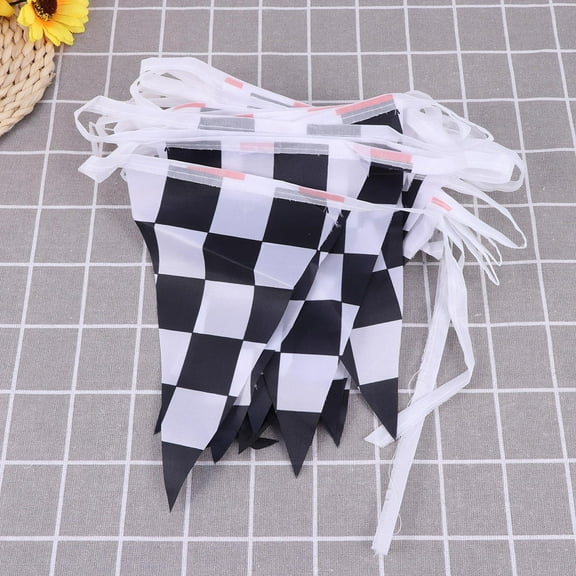 COSMOBETTY 11Pcs Car Race Flags Polyester Triangular for Outdoor Decoration and Parties