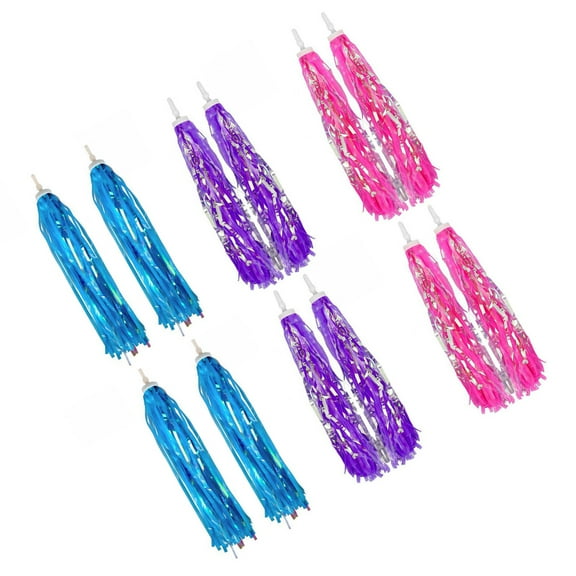 COSMOBETTY 12Pcs Children Scooter Handlebar Streamers Bike Tassel Ribbon Grips Pink Sky-Blue Purple 9.8In