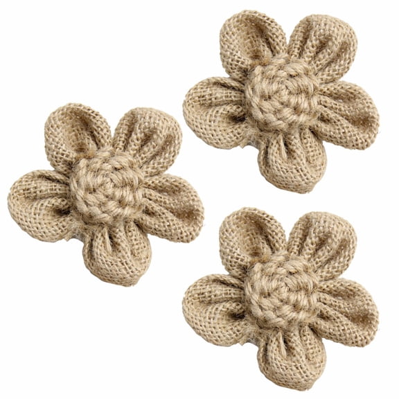 COSMOBETTY 12Pcs Imitation Rose Linen Lace Flowers for Artifical Flowers and DIY Projects