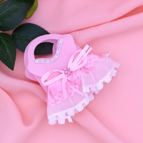 COSMOBETTY 12Pcs Pink Nonwoven present Bags for Small Treats and Candies 3.7X2.8X0.6in