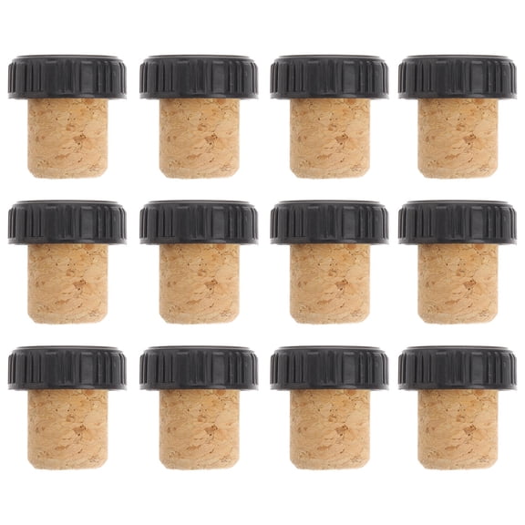 COSMOBETTY 12pcs Cork Stopper Wood Bottle Sealing Plugs for Wine Lovers Home Use