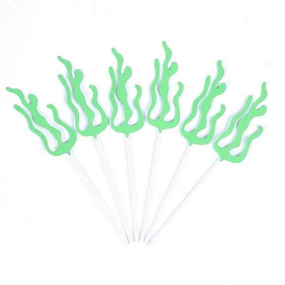 COSMOBETTY 13Pcs Ocean Theme Cake Toppers with Fish Seaweed Submarine Shapes for DIY Birthday Party 16x2.7x0.1in