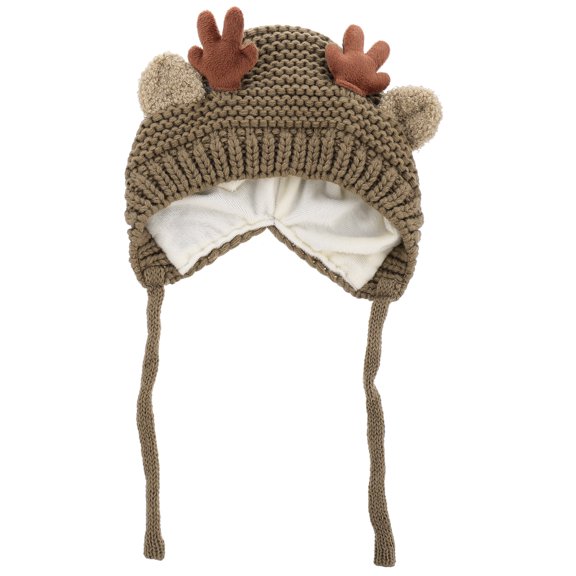 COSMOBETTY 1Pack Antler Hat Novelty Knit Hats Knitting Wool Antler Design Girls