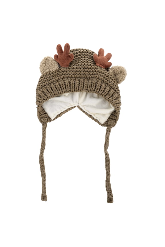 1Pack Antler Hat Novelty Knit Hats Knitting Wool Antler Design Girls