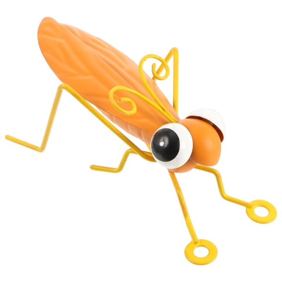 COSMOBETTY 1Pc Iron Decoration Yellow Brass Grasshopper Figurine Durable Scene Ornament for Home Decor