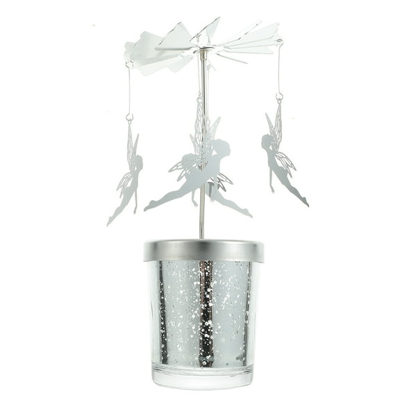 COSMOBETTY 1Pack Metal Rotating Windmill Shape Candle Carousel Holder 8x8x6.5in for Wedding and Special Occasions