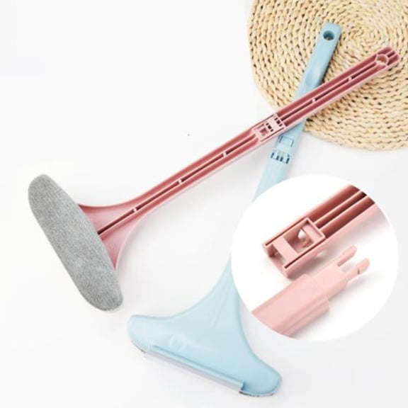 COSMOBETTY 1Pack Pink Plastic Window Squeegee for Home Cleaning with Detachable Handle Flat Shape Nordic Style 21x8in