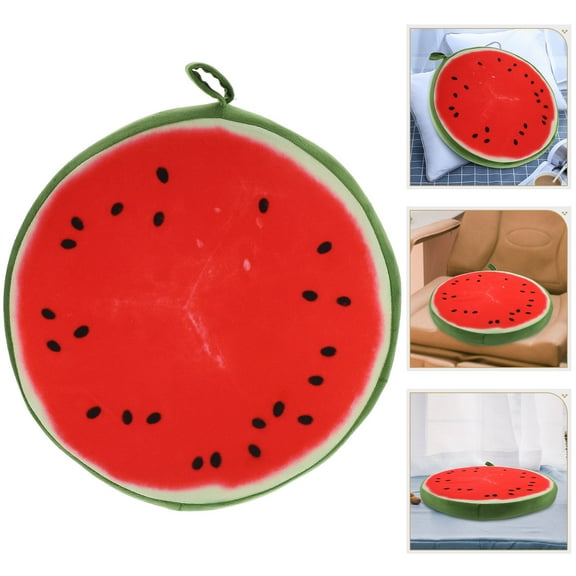 COSMOBETTY 1Pack Seat Cushion Fruit 33cm 3D Watermelon Plush Pillow Polyester Fiber Multi Color for Home Office Patio