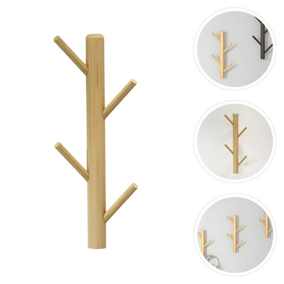 COSMOBETTY 1Pack Wall Mount Coat Hook Wooden Material With Branch Shape For Stylish And Practical Use