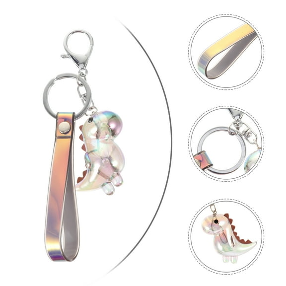 COSMOBETTY 1Pc Creative Animal Keyring Pendant for Daily Use Grey Acrylic Fashion
