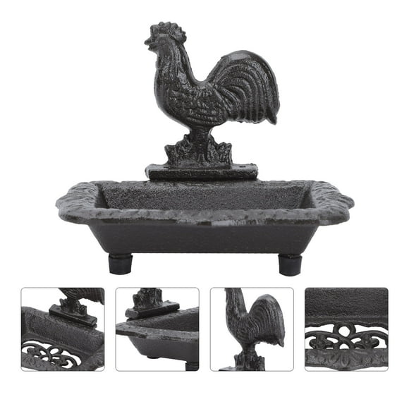 COSMOBETTY 1Pc Self Draining Soap Dish Holder Cast Iron For Householders