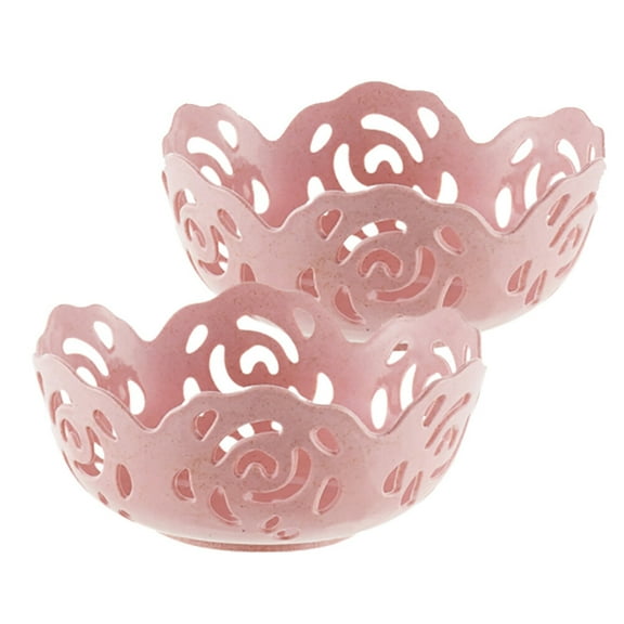 COSMOBETTY 1Pc Stackable Plastic Storage Box For Kitchen And Living Room In Pink Color 5.9x3.9in