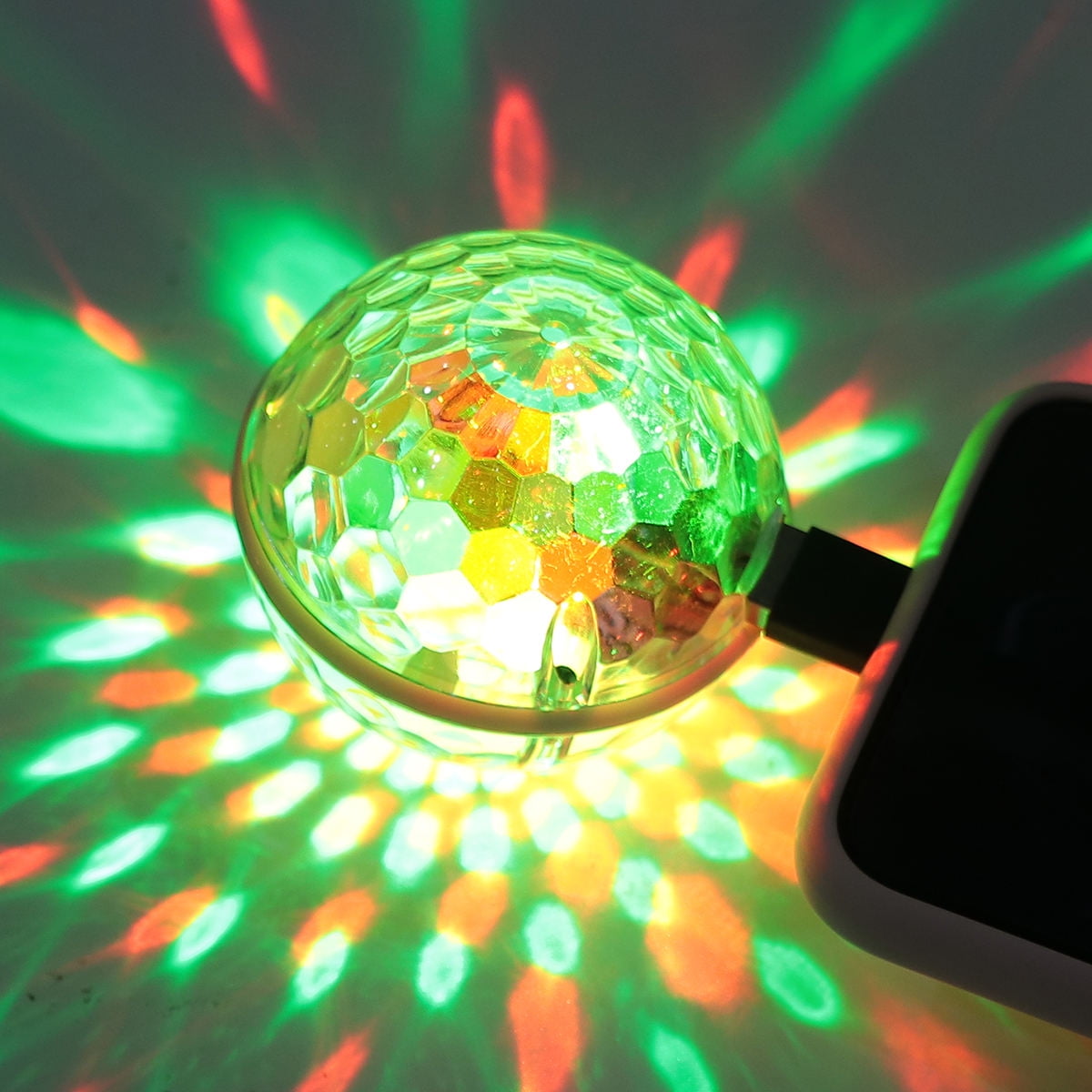 COSMOBETTY 1Pc Transparent Assorted Color USB Mini Disco Ball Light For Christmas Dancing Dj Party Room Decoration