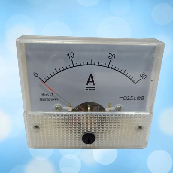 COSMOBETTY 1Pcs 2.4x2.2x2.3in White Round Analog Panel Meter for Amp Meter Gauge