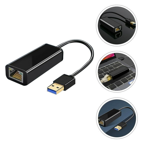 COSMOBETTY 1Pcs Abs Black Lan Network Adapter Usb 3.0 To 1000 Mbps For Pc