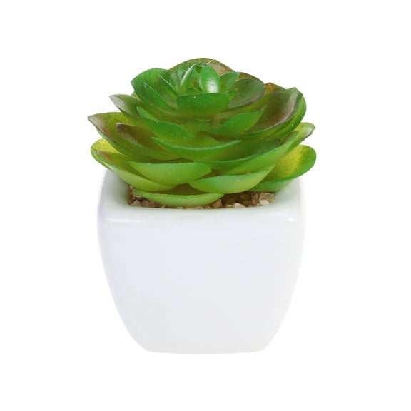 COSMOBETTY 1Pcs Cube Modern Potted Green Artificial Succulent Plants for Indoor and Outdoor Use by Home Owners