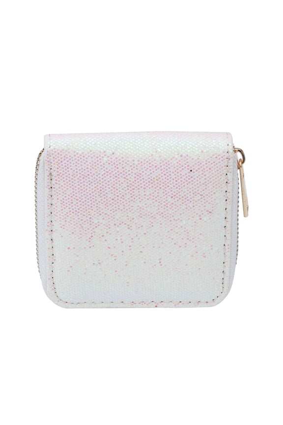 1Pcs Girl Wallet White Polyester Zippered Closure for Girls