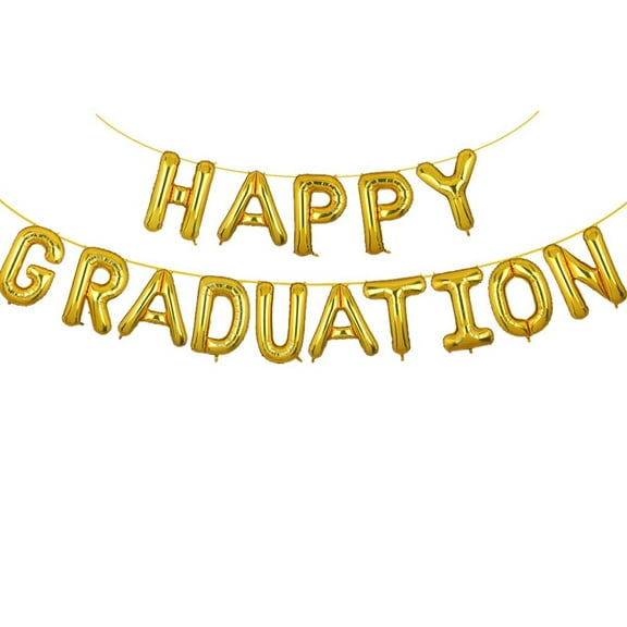 COSMOBETTY 1Pcs Graduation Season Balloons Golden Aluminum Foil Rectangle Photo Background for Graduates