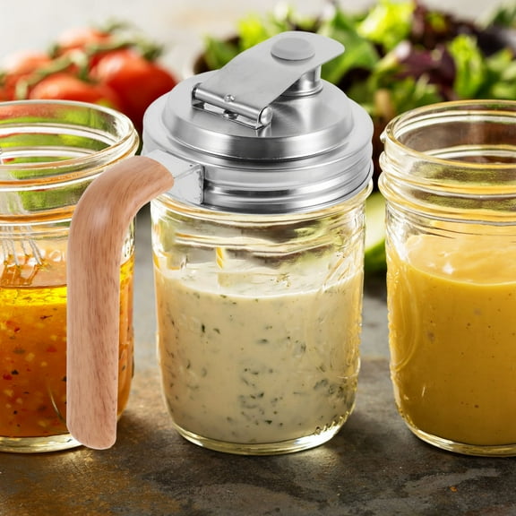 COSMOBETTY Regular Mouth Mason Jar Lids Silver Stainless Steel 1Pack Airtight Storage