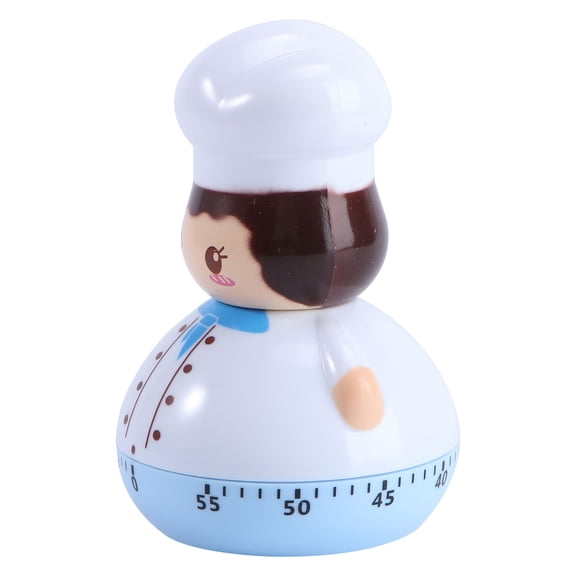 COSMOBETTY 1Pcs Mechanical Kitchen Timer for Baking and Cooking in Sky-Blue with Mini Chef Design
