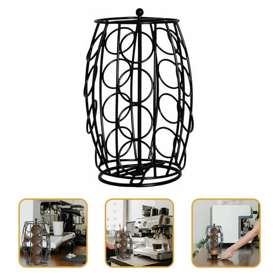 COSMOBETTY 1Pcs Rotating Coffee Storage Organizer Iron For Coffee Accessories Lovers