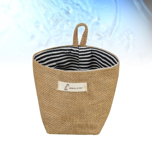 COSMOBETTY 1Pcs Small Jute Hanging Basket Rustic Style for Wall Planting Bag and Sundry Storage