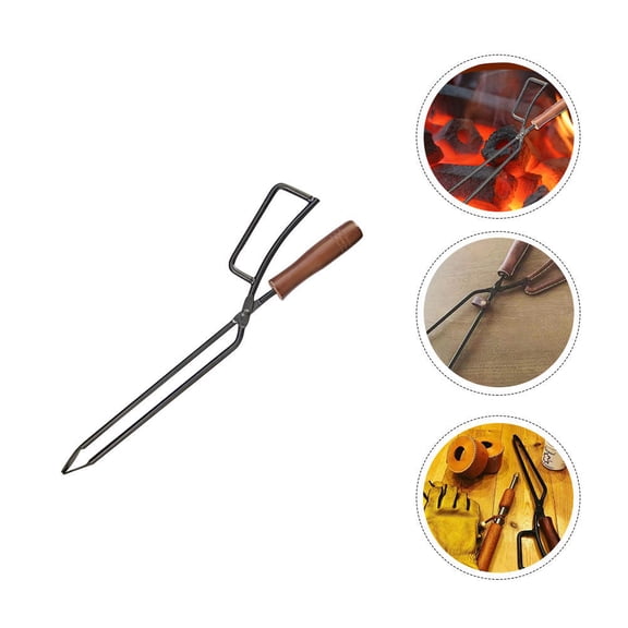 COSMOBETTY 1Pcs Sturdy Firewood Tong For Bbq With Long Handle And Iron Material