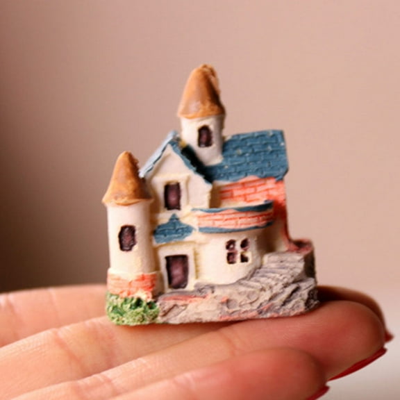 COSMOBETTY 1Pcs Synthetic Resin Mini House for Micro Landscape Decoration and Plant Lovers 3x2.5x2.5cm