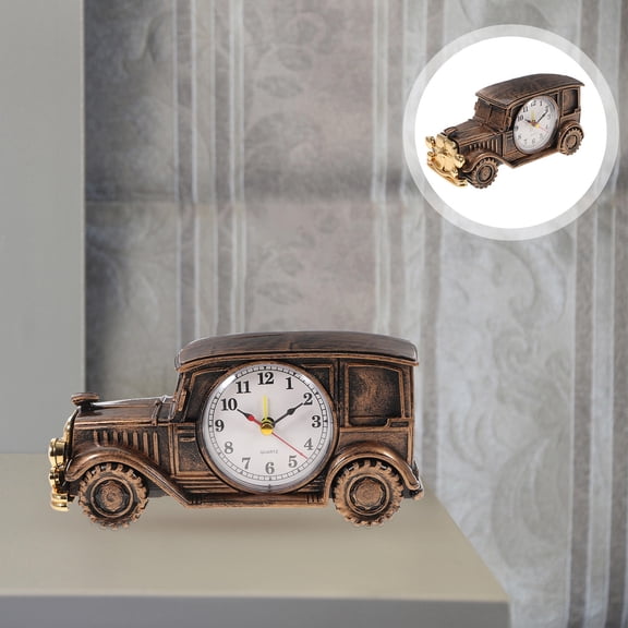 COSMOBETTY 1Pcs Vintage Car Clock Bronze Environmentallyfriendly Plating Novelty Table Desk Clock For Bedroom