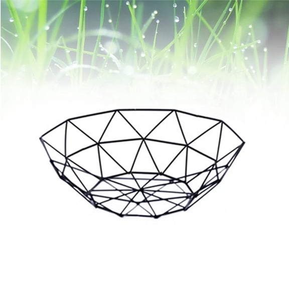 COSMOBETTY 1Pcs Wire Fruit Basket Iron Black Small Size 10.2x10.2x3.1in For Fruit and Snack Storage