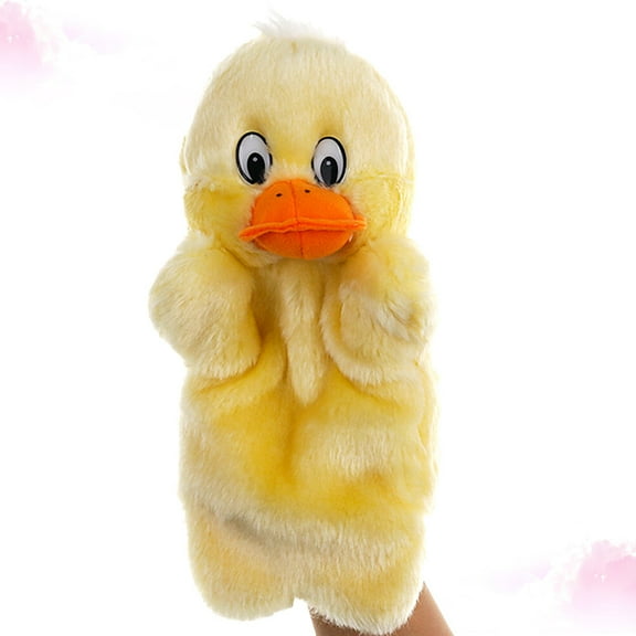 COSMOBETTY 1Set Animal Finger Puppet Duck Hand Puppet for Kids and Toddlers in Yellow 11.8x4.7x9.1in