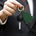 thumbnail image 1 of COSMOBETTY 1Set Christmas Tree Shaped Key Chain Leather Green Bag Decoration Pendant 7.5X1.6In, 1 of 8